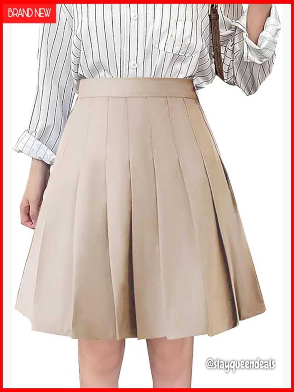 High Waist Pleated Mini Skirt with Lining Shorts, Tennis & Casual Wear